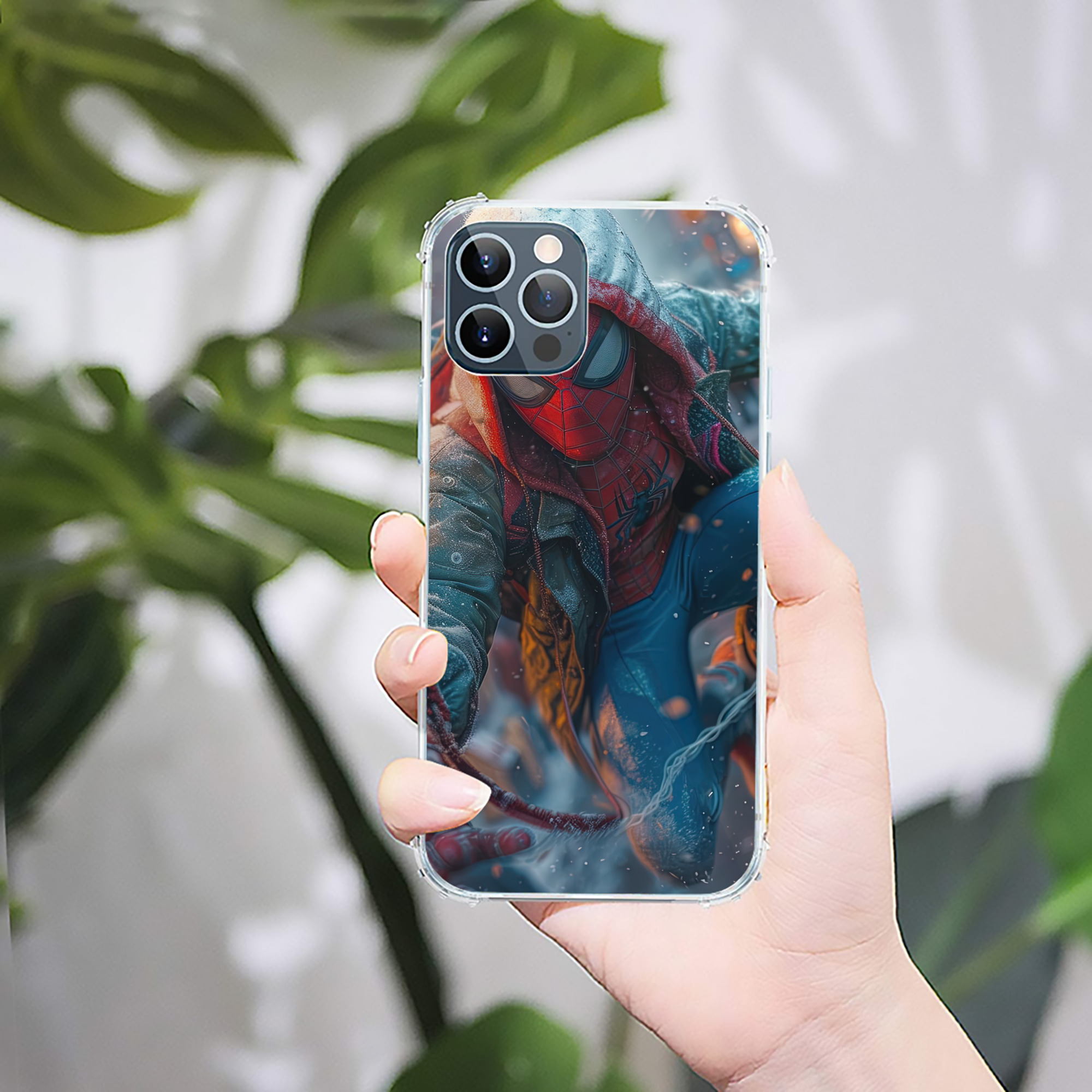 （画像用） Spider Man スパイダーマン 【iPhone 12シリーズ対応】透明スマホケース（クリアソフトケース）